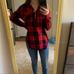 Gap buffalo check boyfriend tunic